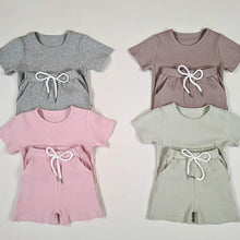 Load image into Gallery viewer, Ribbed Shorts and T-shirt Set