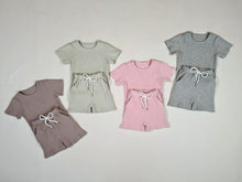 Load image into Gallery viewer, Ribbed Shorts and T-shirt Set