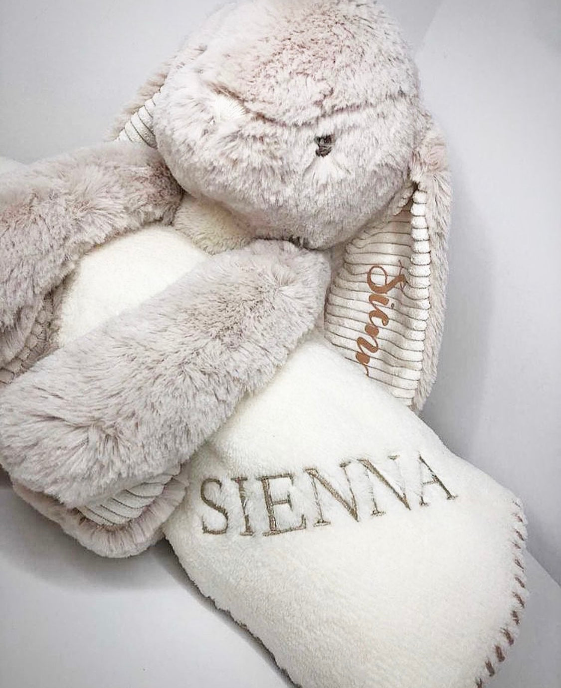 Personalised Bunny Teddy and Blanket