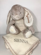 Load image into Gallery viewer, Personalised Bunny Teddy and Blanket
